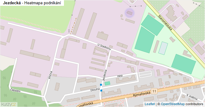 Jezdecká - mapa podnikání
