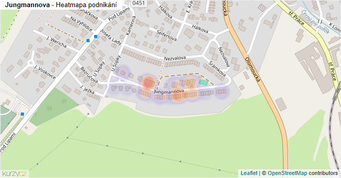 Jungmannova - mapa podnikání
