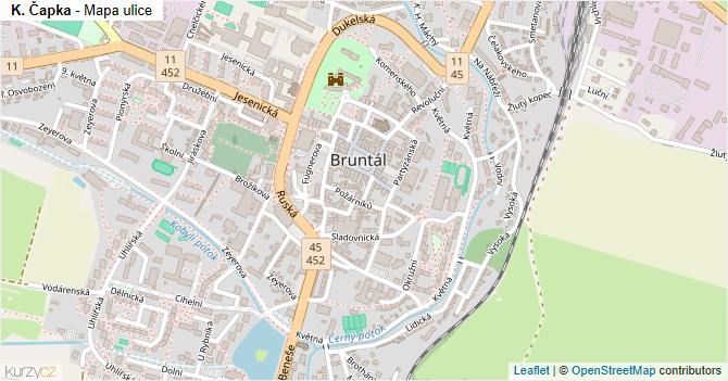 K. Čapka - mapa ulice