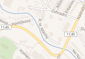 K. H. Máchy v obci Bruntál - mapa ulice