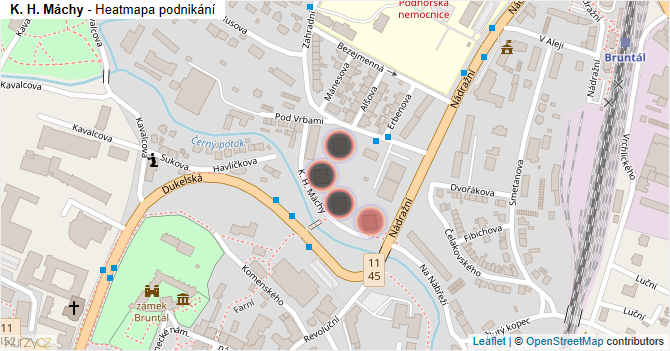 K. H. Máchy - mapa podnikání