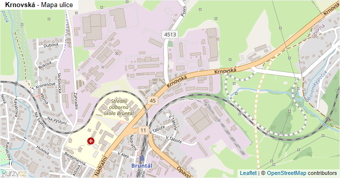 Krnovská - mapa ulice
