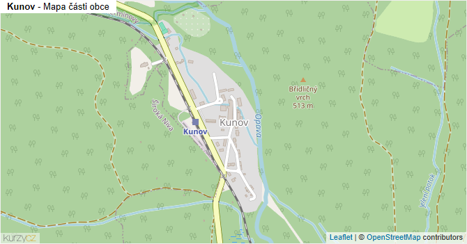 Kunov - mapa části obce