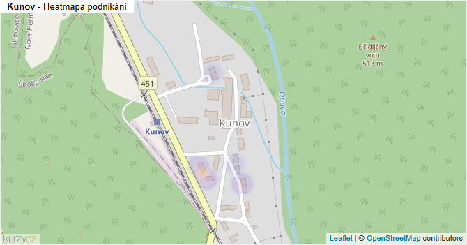 Kunov - mapa podnikání