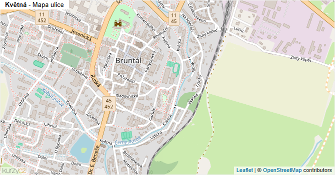 Květná - mapa ulice