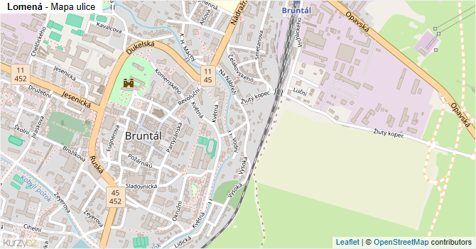 Lomená - mapa ulice