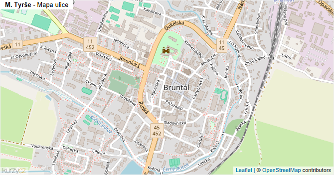 M. Tyrše - mapa ulice