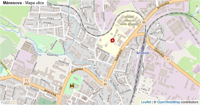 Mánesova - mapa ulice