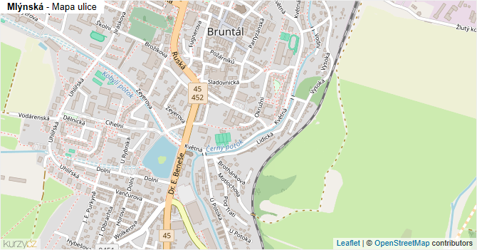 Mlýnská - mapa ulice