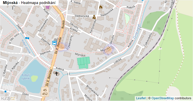 Mlýnská - mapa podnikání
