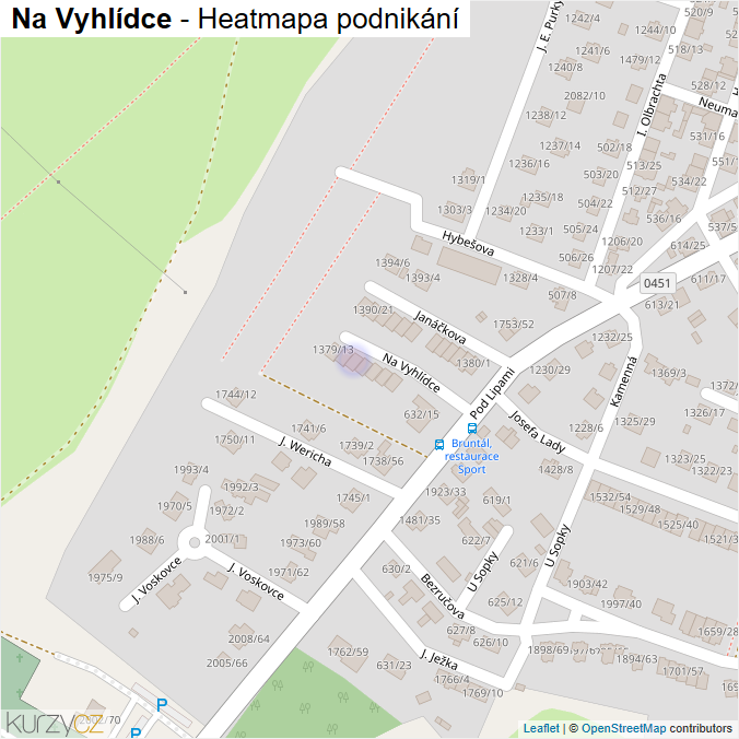 Mapa Na Vyhlídce - Firmy v ulici.