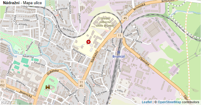 Nádražní - mapa ulice