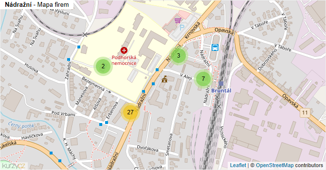 Nádražní - mapa firem