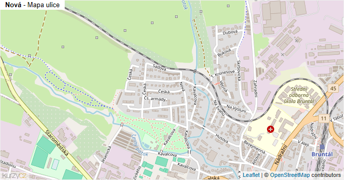 Nová - mapa ulice