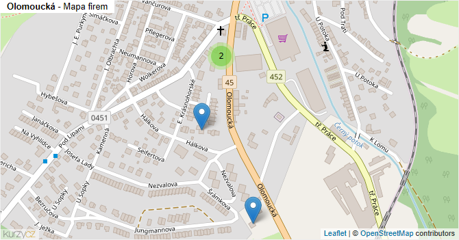 Olomoucká - mapa firem