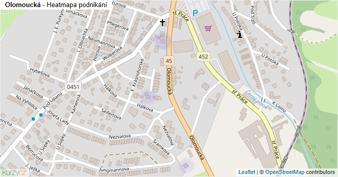 Olomoucká - mapa podnikání