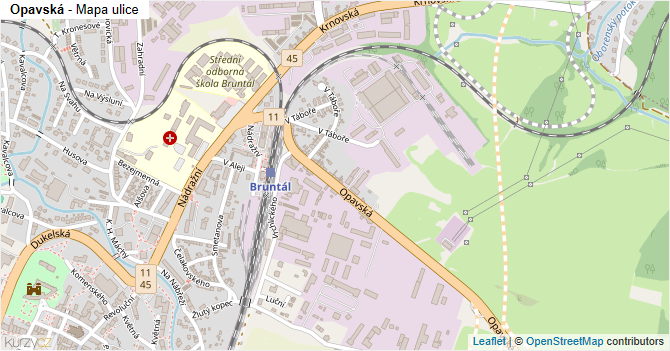 Opavská - mapa ulice