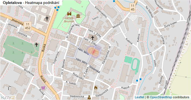 Opletalova - mapa podnikání