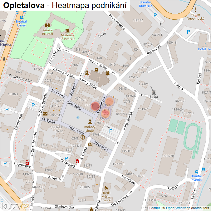 Mapa Opletalova - Firmy v ulici.