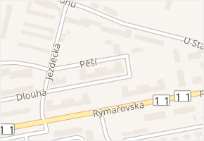 Pěší v obci Bruntál - mapa ulice