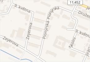 Pionýrská v obci Bruntál - mapa ulice