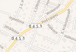 Pod Lipami v obci Bruntál - mapa ulice