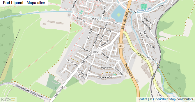 Pod Lipami - mapa ulice