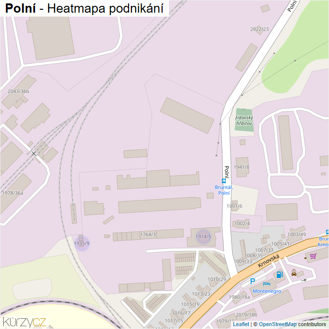 Mapa Polní - Firmy v ulici.