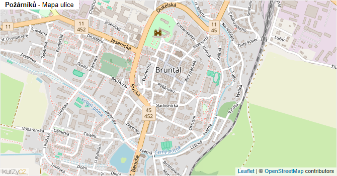Požárníků - mapa ulice