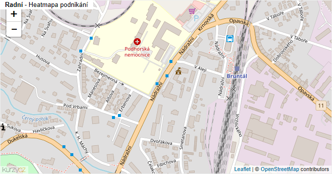 Radní - mapa podnikání