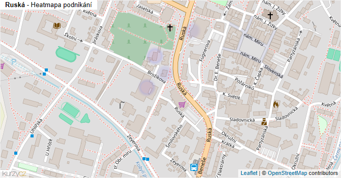 Ruská - mapa podnikání