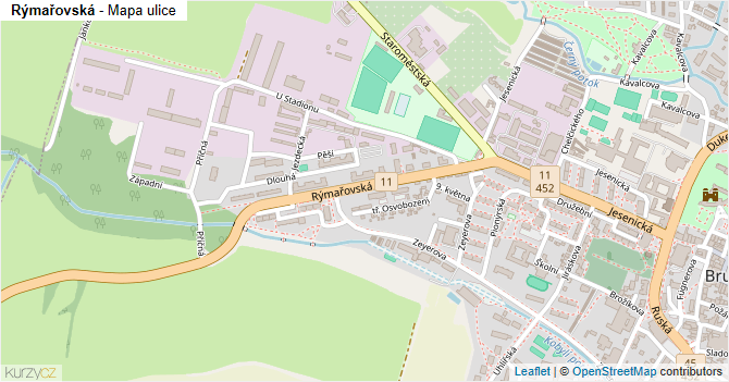 Rýmařovská - mapa ulice
