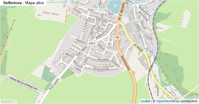Seifertova - mapa ulice