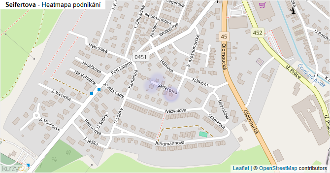 Seifertova - mapa podnikání