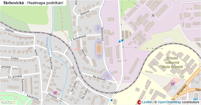 Skrbovická - mapa podnikání