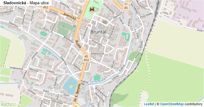 Sladovnická - mapa ulice
