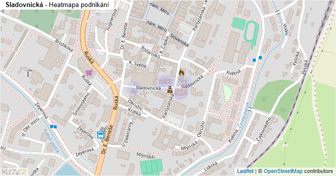 Sladovnická - mapa podnikání