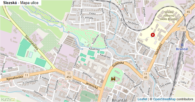 Slezská - mapa ulice