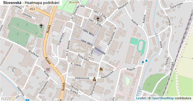 Slovenská - mapa podnikání