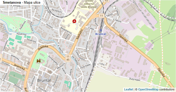 Smetanova - mapa ulice