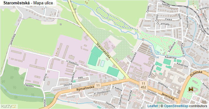 Staroměstská - mapa ulice
