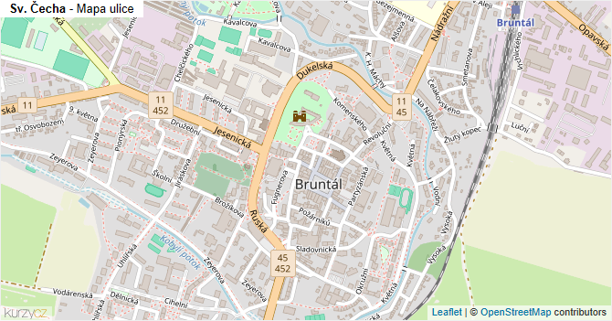 Sv. Čecha - mapa ulice