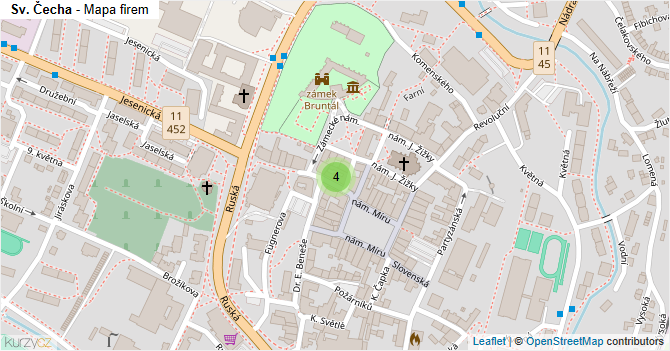 Sv. Čecha - mapa firem