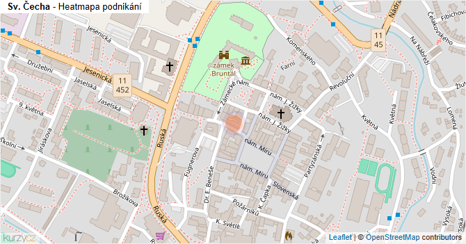 Sv. Čecha - mapa podnikání