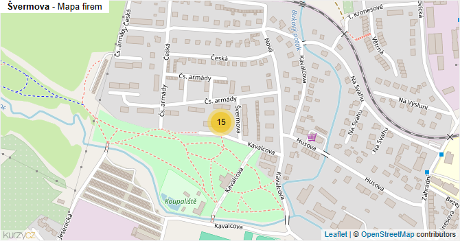Švermova - mapa firem