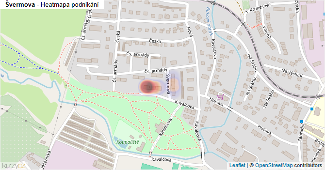 Švermova - mapa podnikání