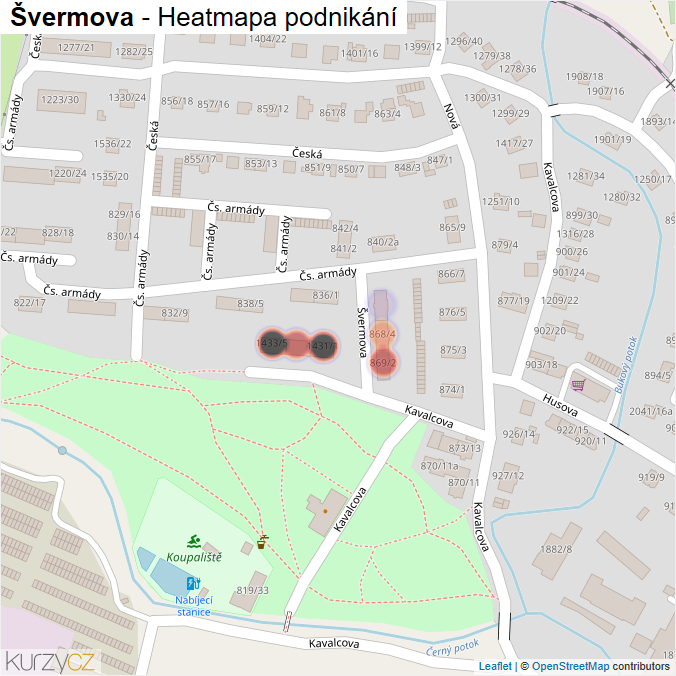 Mapa Švermova - Firmy v ulici.