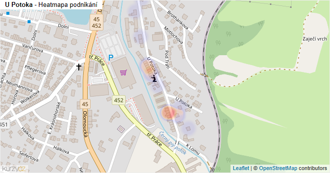 U Potoka - mapa podnikání