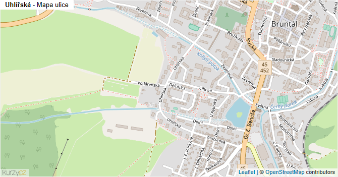 Uhlířská - mapa ulice