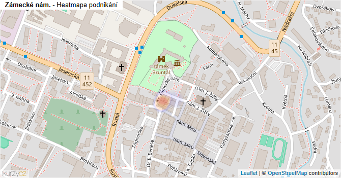 Zámecké nám. - mapa podnikání